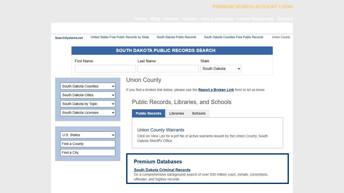 Union County Criminal and Public Records